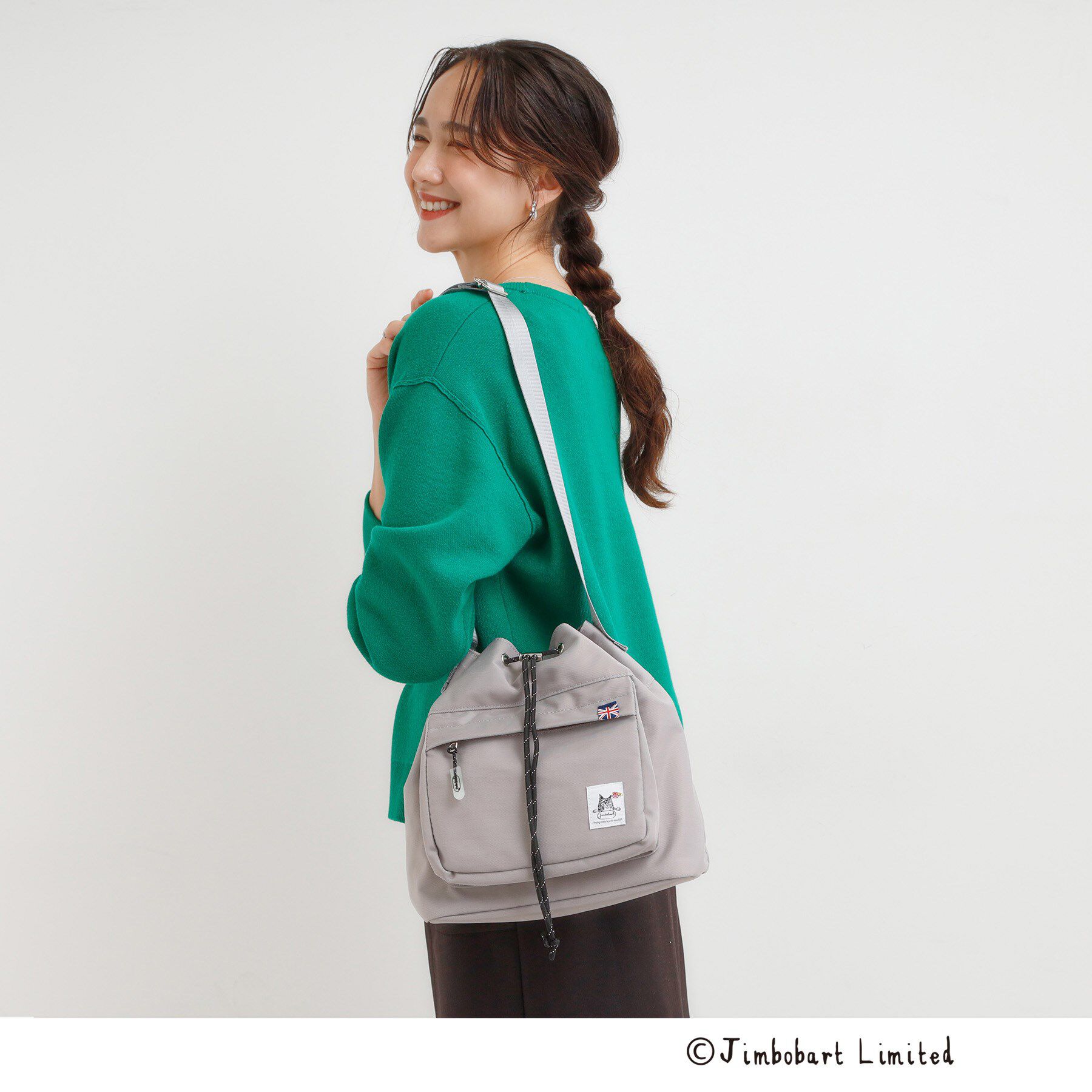 SHOO･LA･RUE「【撥水】巾着ショルダーバッグ【Jimbobart】」|ショルダー・メッセンジャー|グレー(012)