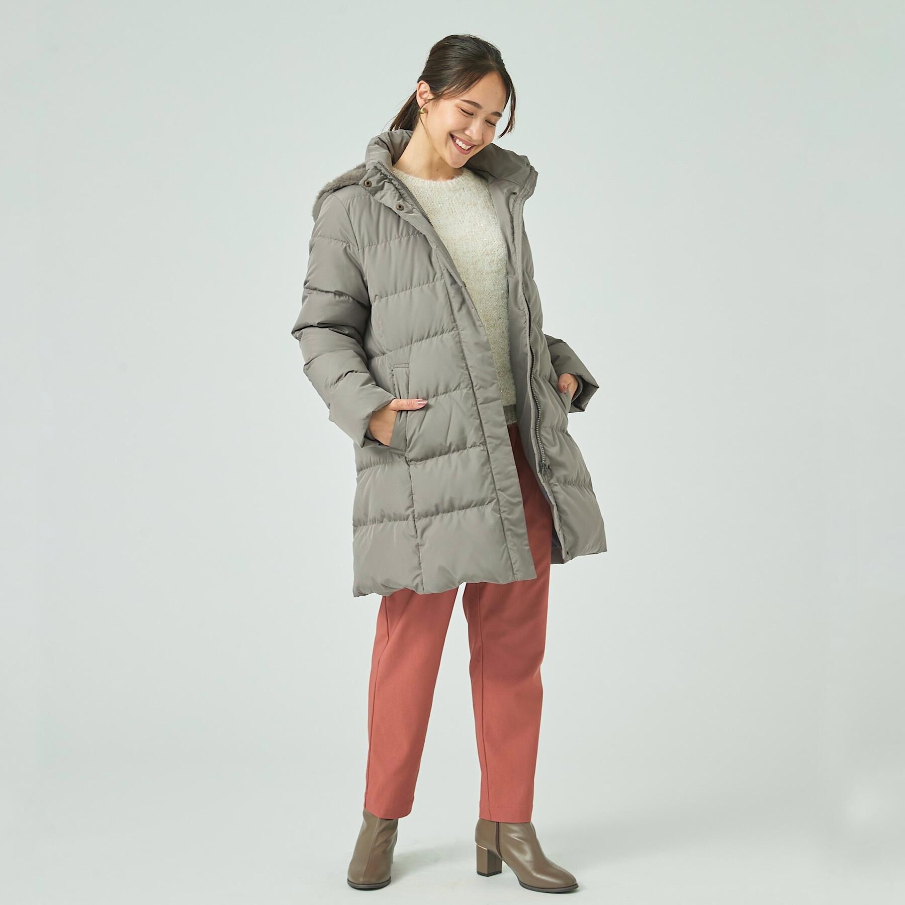 SHOO･LA･RUE「【洗濯機可/撥水】フェイクファーフード ロングダウン」|ダウン|