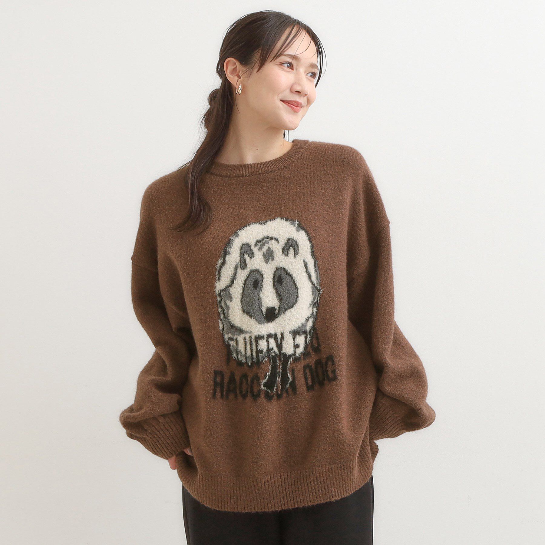 SHOO･LA･RUE「【旭山動物園応援商品】ゆるアニマル ふわふわジャカードニット」|ニット・セーター|