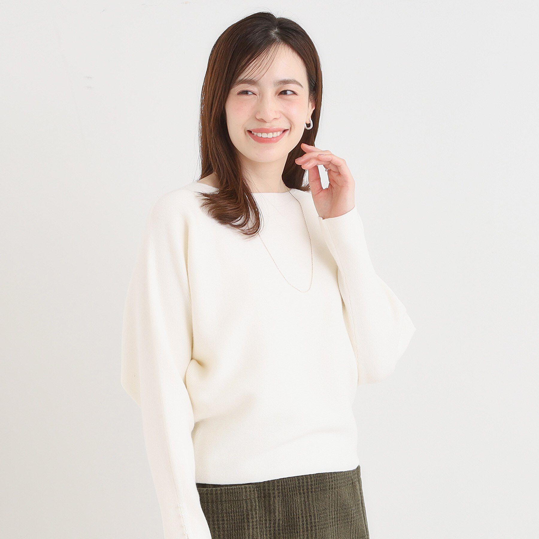 SHOO･LA･RUE「【洗濯機可】女性らしさ溢れる もちもちタッチが心地よい ドルマンニット」|ニット・セーター|