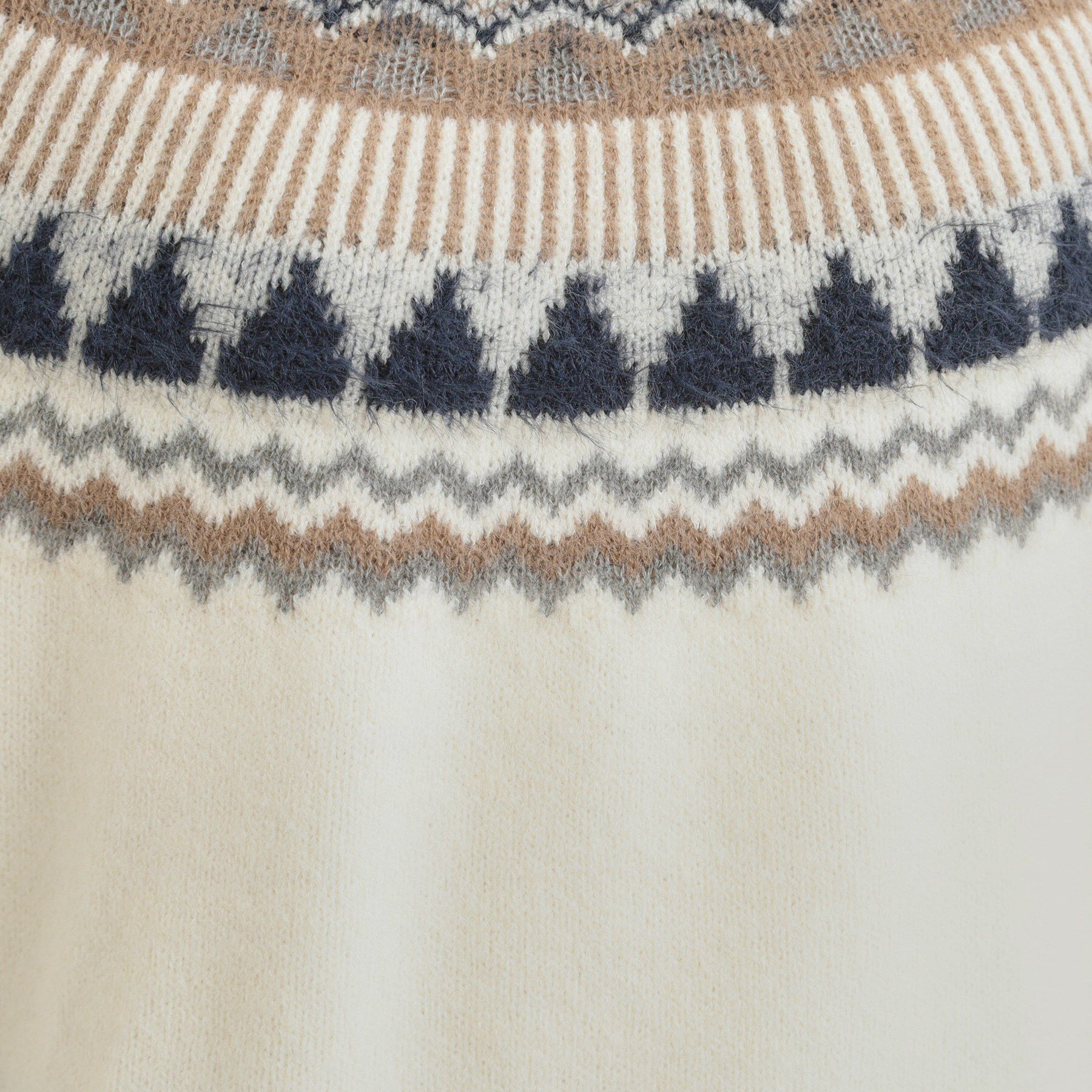 SHOO･LA･RUE「【洗濯機可/S-LL】配色が大人かわいい　フェアアイル柄求心ニット」|ニット・セーター|