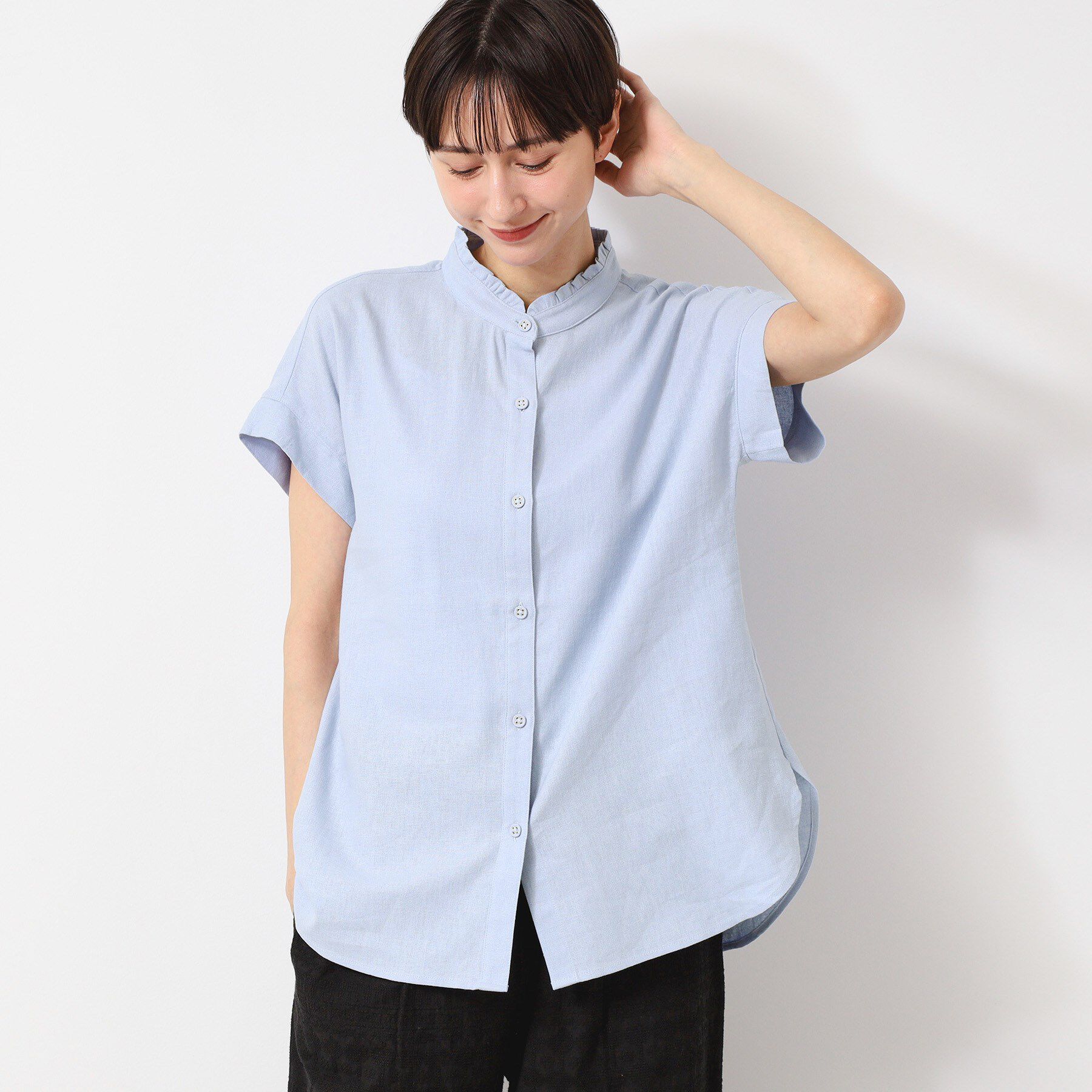 Dessin「【洗える】フリルネックシャツ（XS～L）」|シャツ・ブラウス|