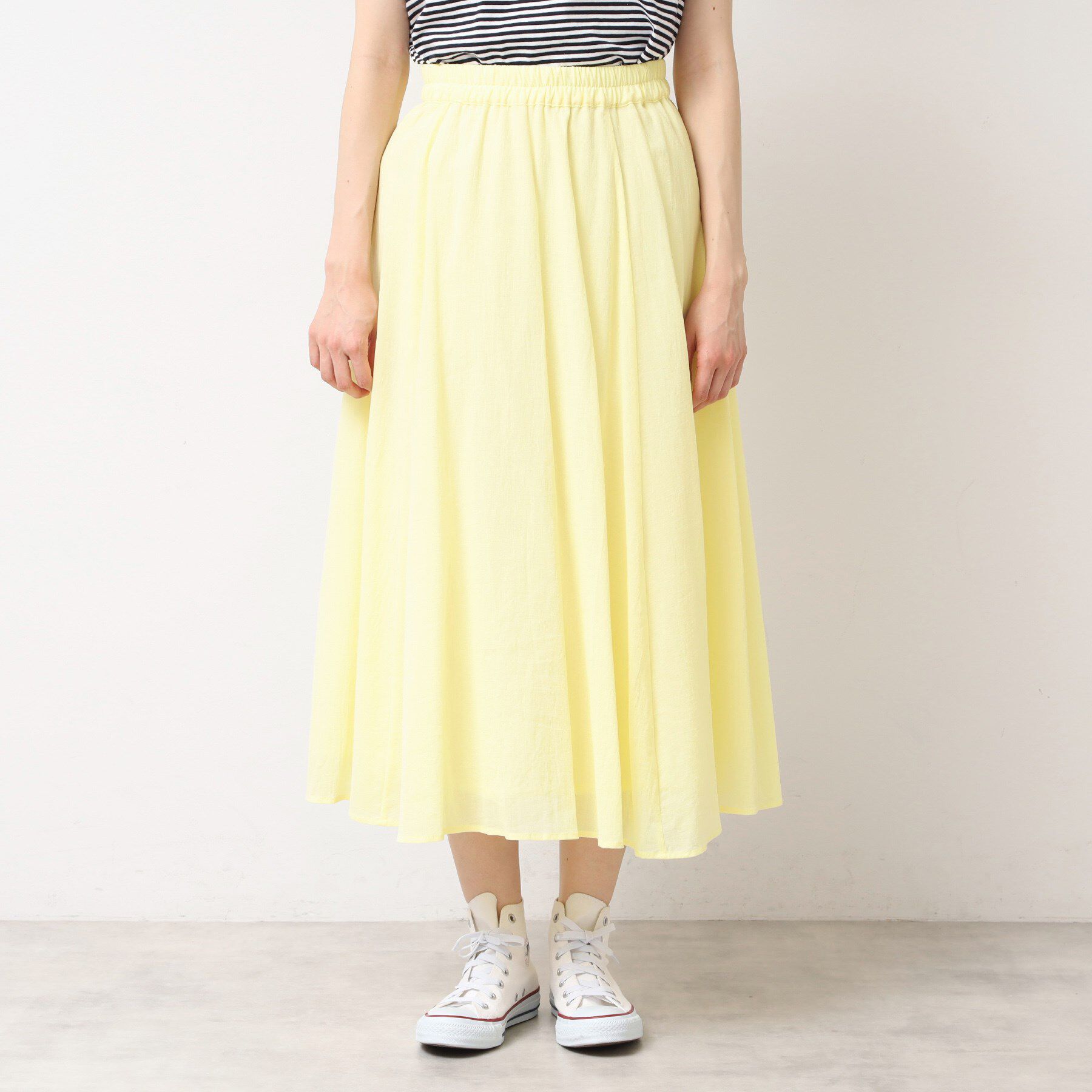 Dessin「【ウエストゴム・洗える】コットンフレアースカート」|スカート|