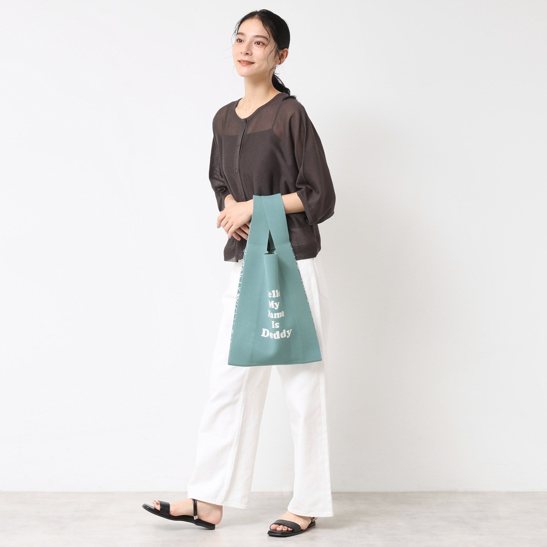 Dessin「【マシンウォッシャブル・A4収納可】Deddy ジャガードニットバッグ」|トートバッグ|