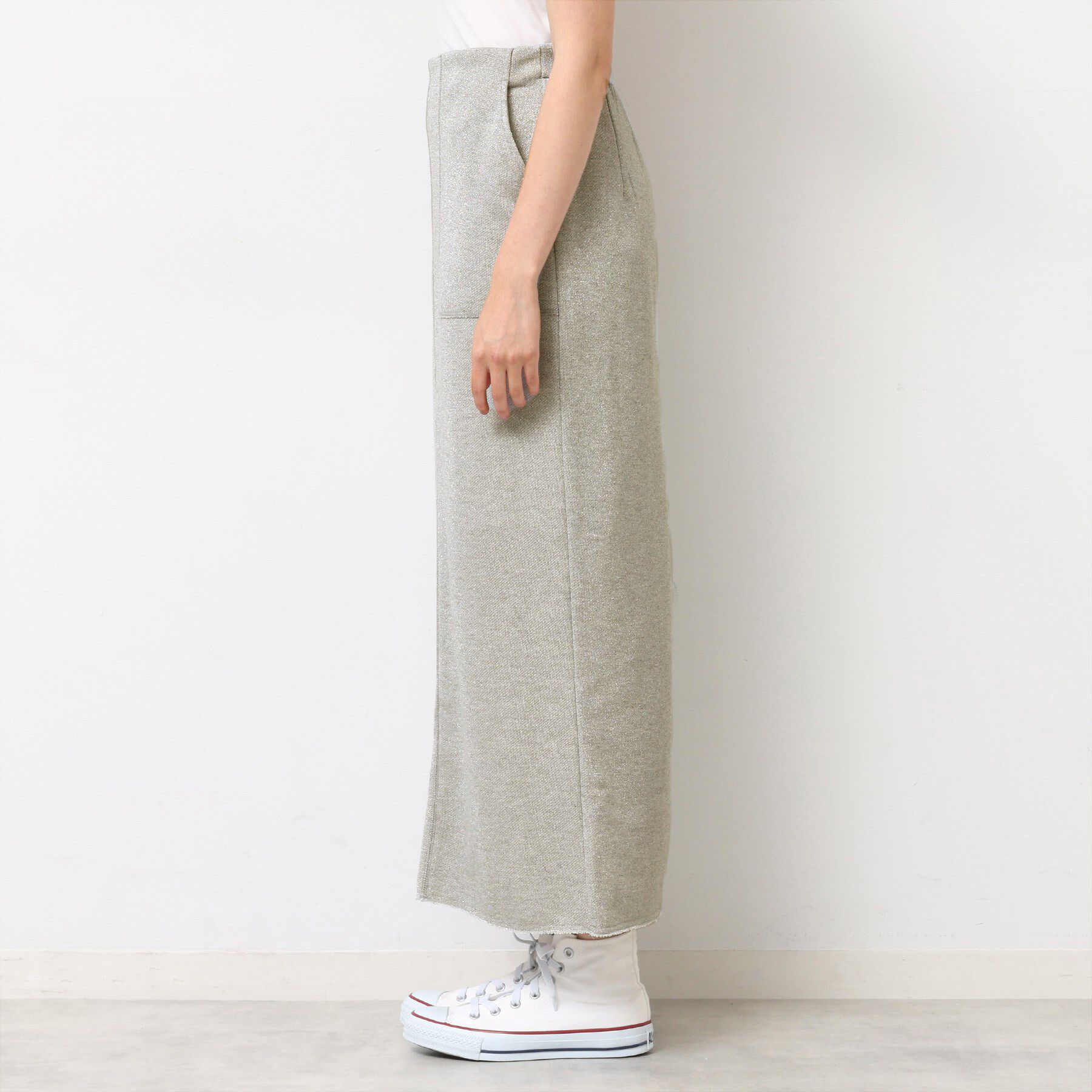 Dessin「【セットアップ可・洗える】ラメ裏毛ナロースカート」|スカート|