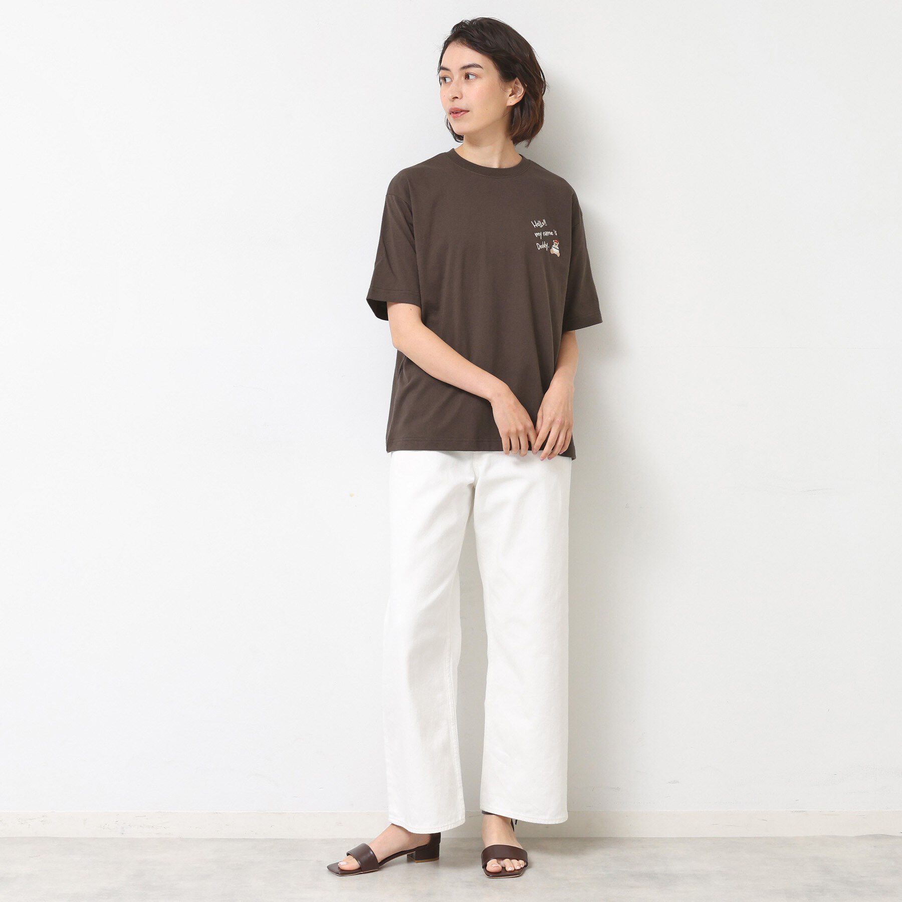 Dessin「【ユニセックス・洗える】Deddy刺繍入り オーガニックコットンTシャツ」|Tシャツ・カットソー|