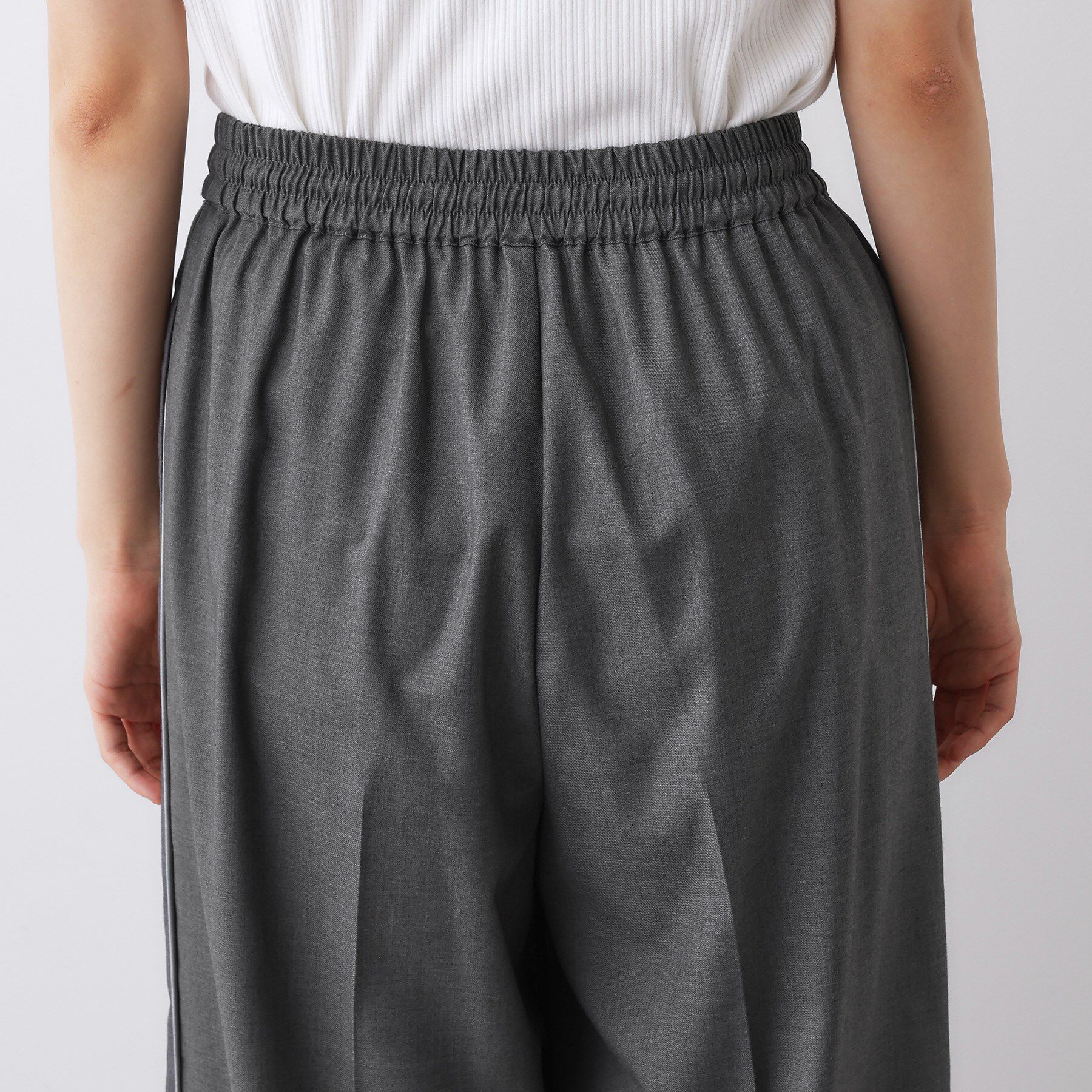 Dessin「【セットアップ可/ウエストゴム/洗える】サイドライン入りワイドパンツ」|その他|