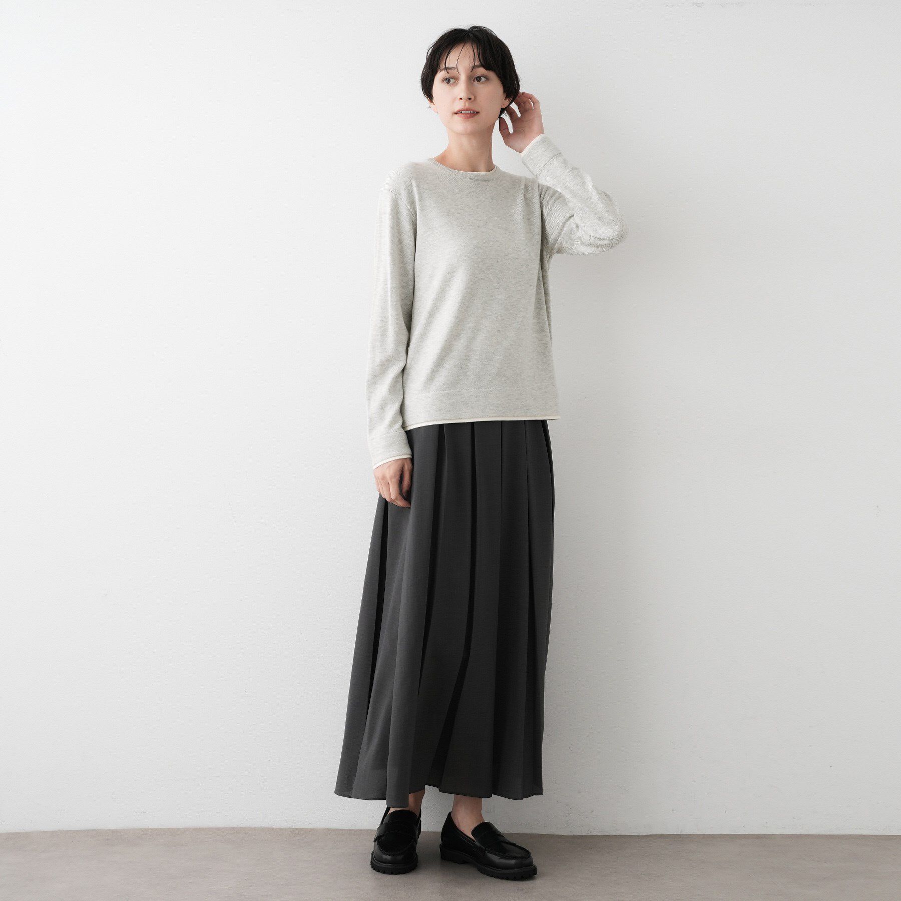 Dessin「【ユニセックス/洗える】バイカラーニット」|ニット・セーター|