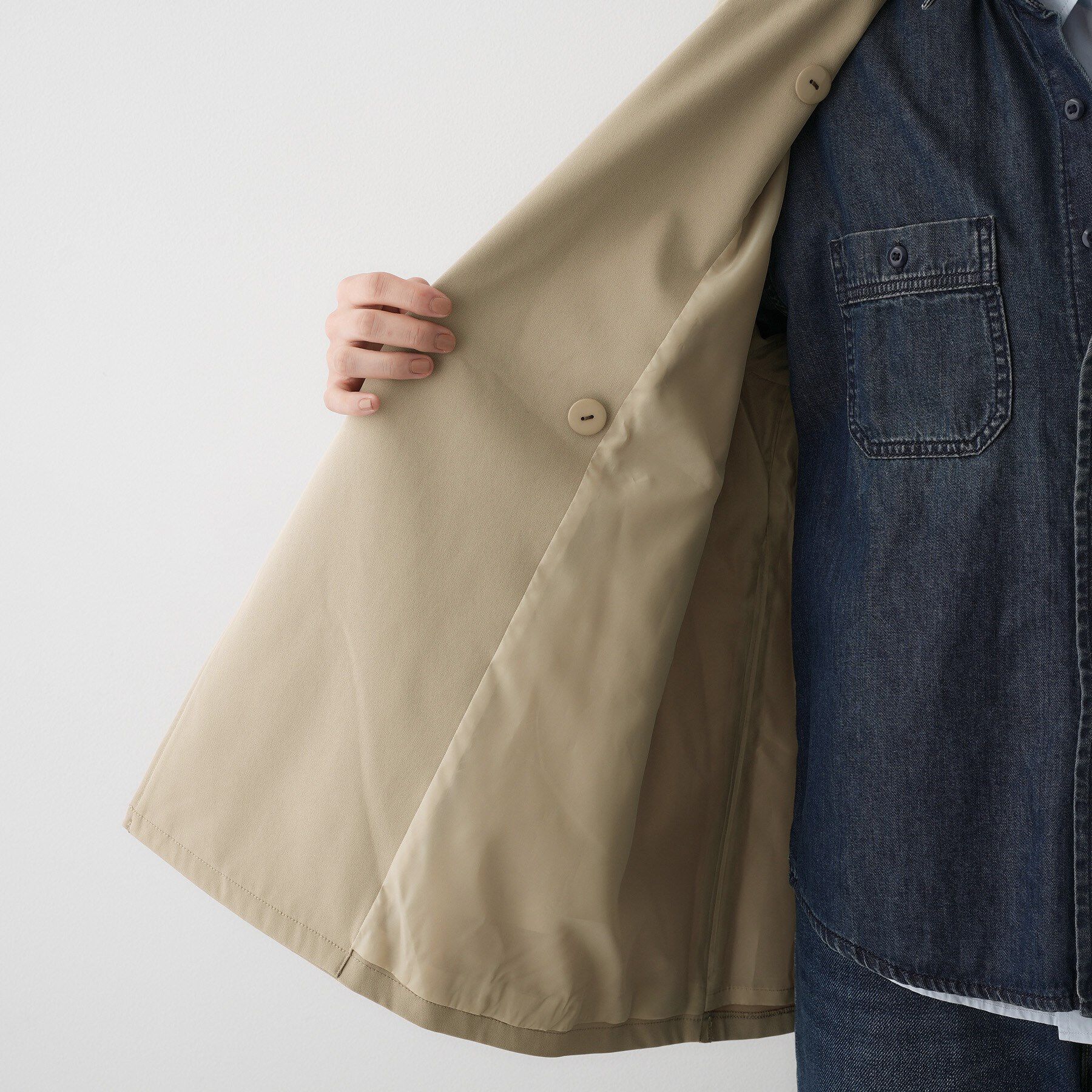 Dessin「【撥水・洗える】スタンドカラートレンチジャケット」|トレンチコート|