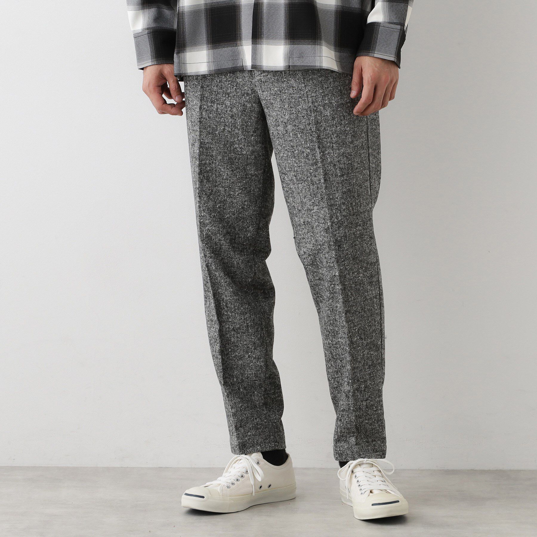 Dessin「【ウエストゴム/洗える】ツイードパンツ」|その他|ブラック(519)