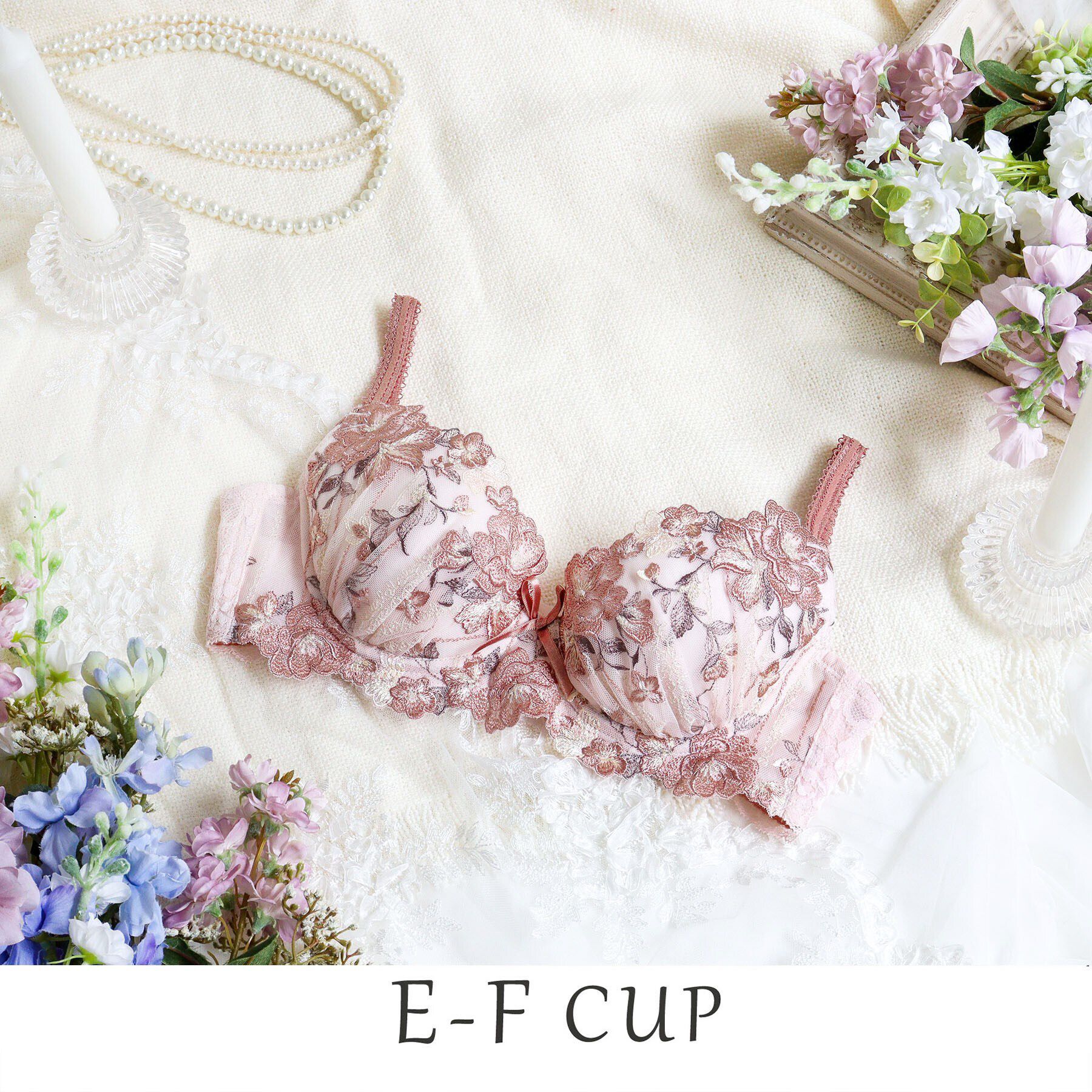 Risa Magli「クラシーナ ブラジャー（E-F）＜N Make Type＞」|インナー|ピンク(071)