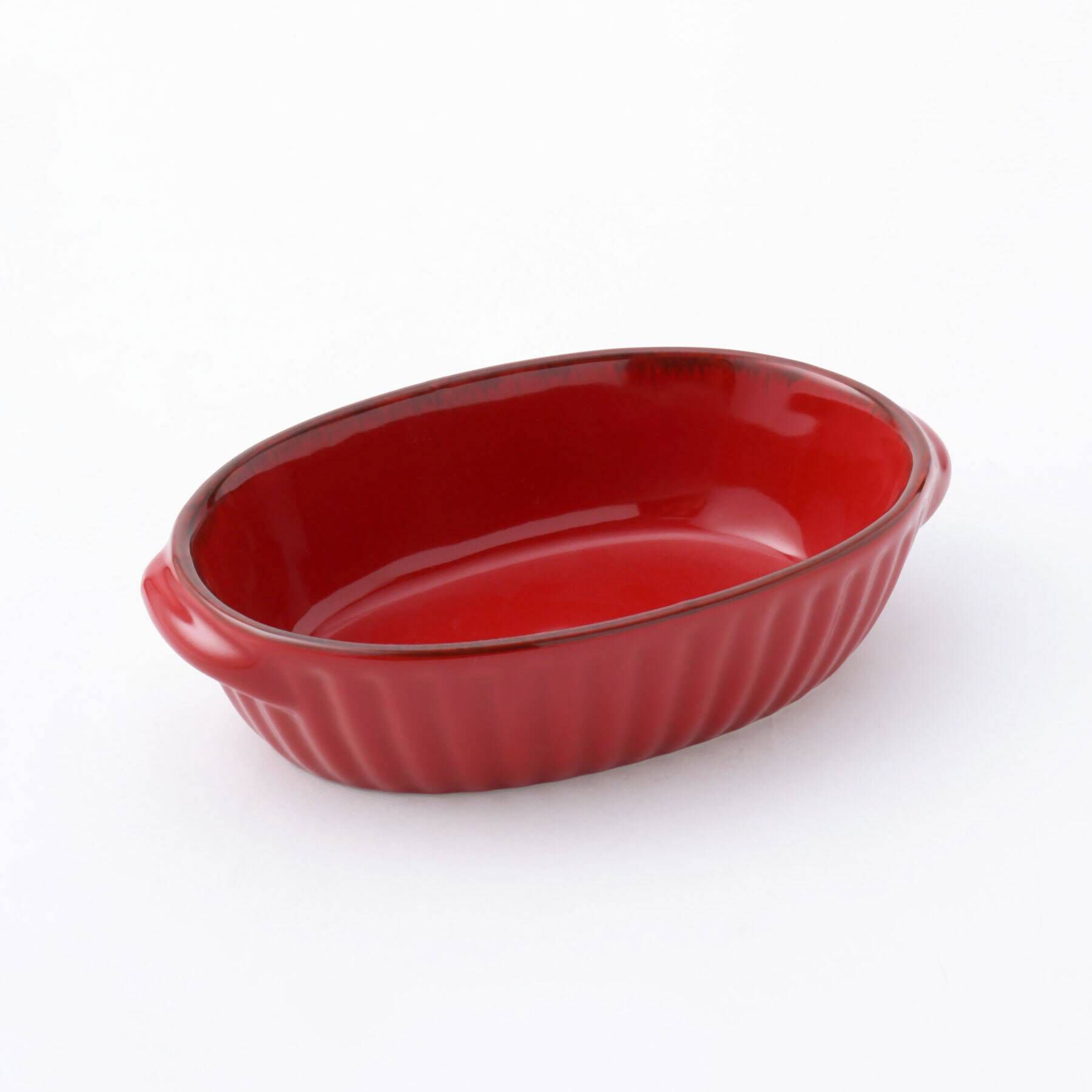 212 KITCHEN STORE「ギャザー オーバルグラタン S RD」|食器・キッチングッズ|レッド(879)