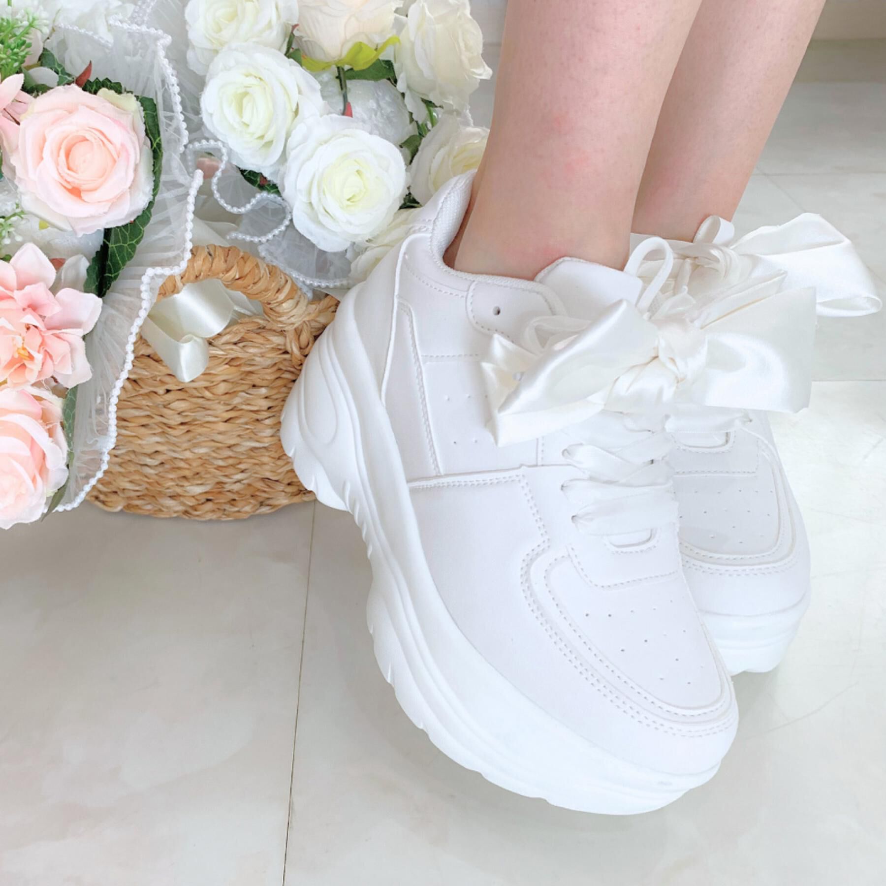 csT&P「厚底リボン取り外し可スニーカー」|スニーカー|