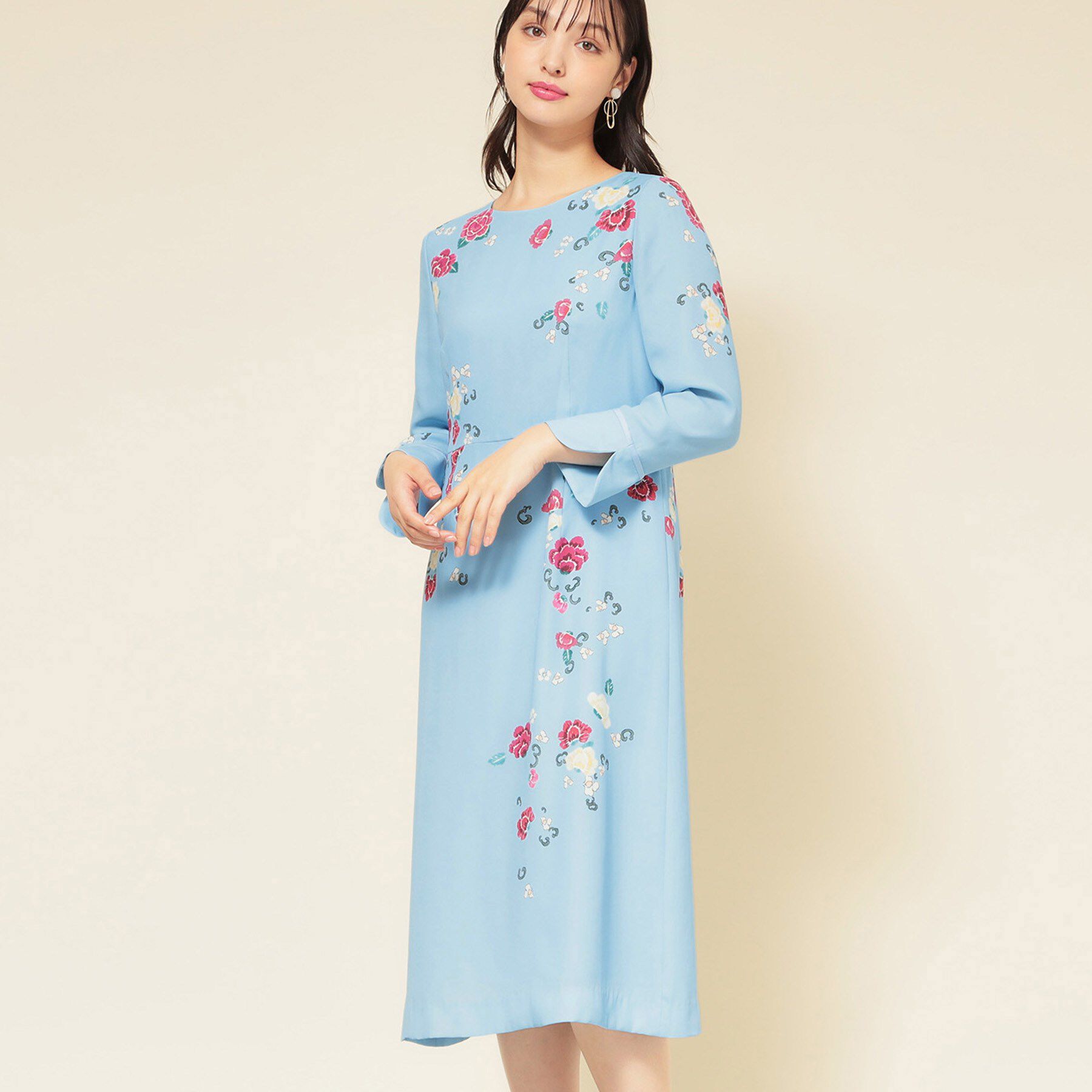 SunaUna「【co creation and yours／SS～L】花柄パネルワンピース」|ワンピース|