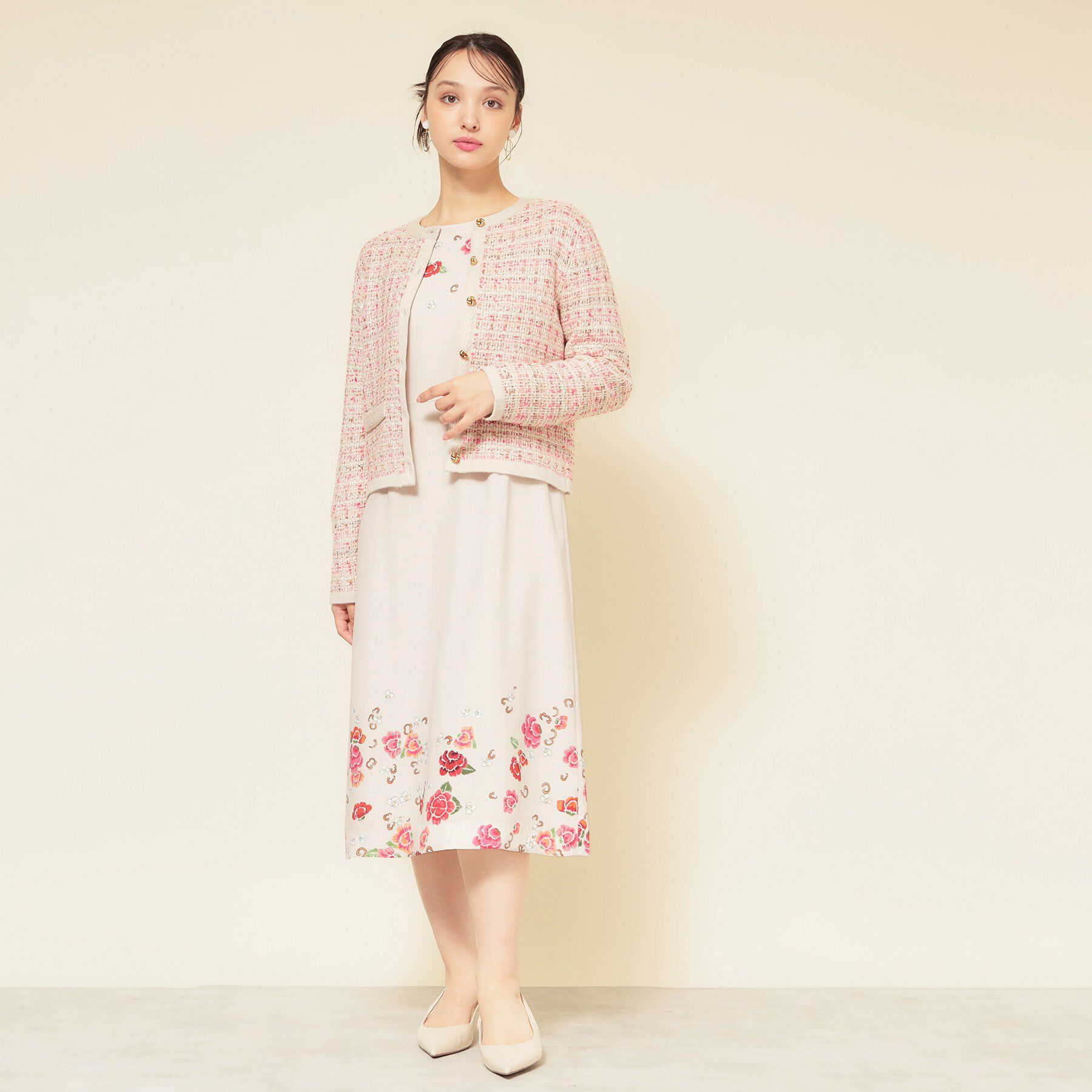 SunaUna「【co creation and yours／SS～L】花柄パネルワンピース」|ワンピース|