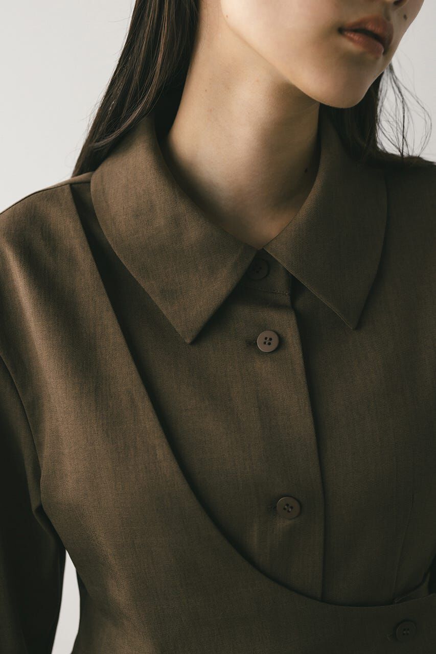 STYLEMIXER「アシンメトリーシャツワンピース」|ワンピース|