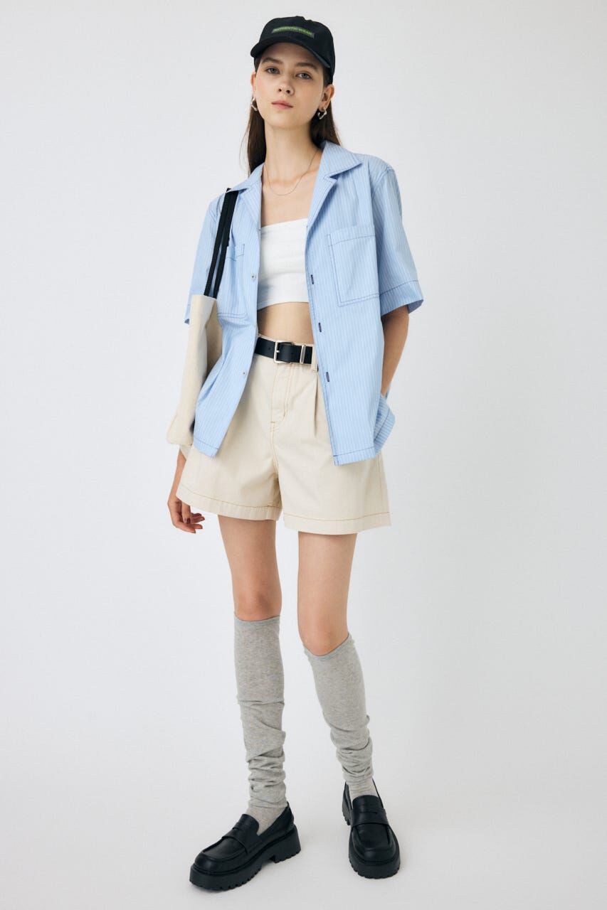 MOUSSY「OPEN COLLAR シャツ」|シャツ・ブラウス|