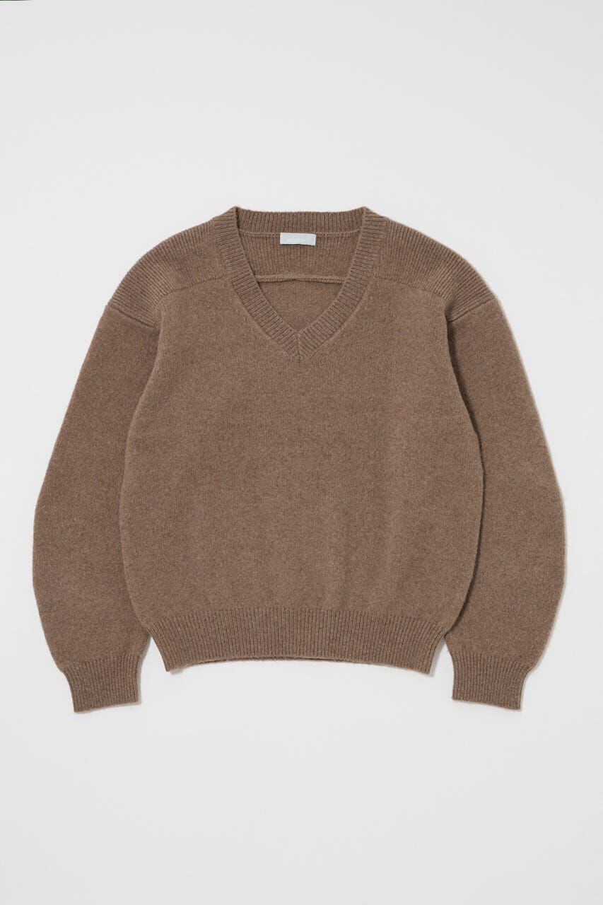 MOUSSY「DOUBLE SHOULDER V/N セーター」|ニット・セーター|BRN