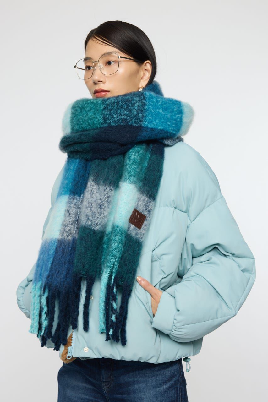 MOUSSY「FLUFFY KNIT スカーフ」|その他|柄BLU5