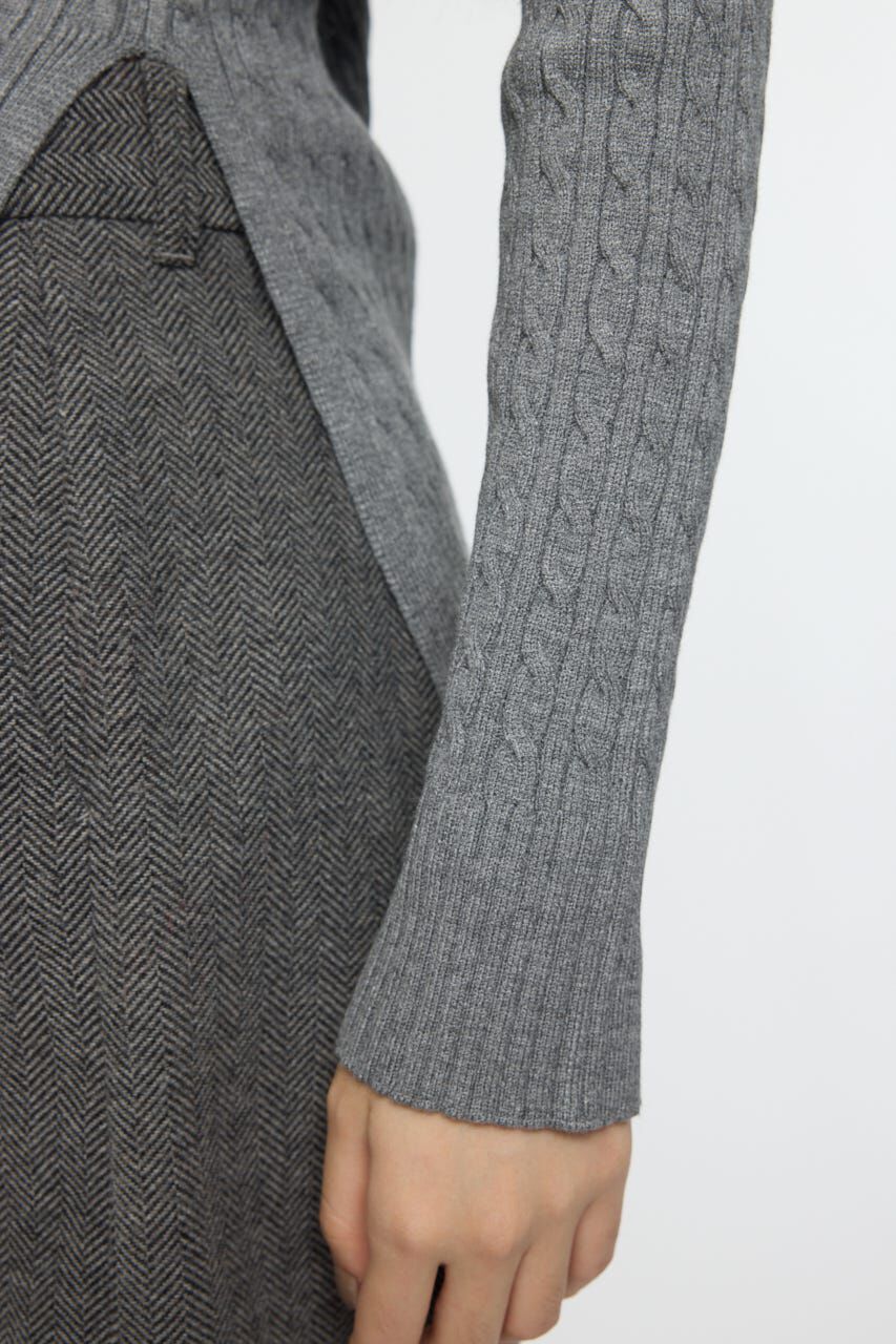 MOUSSY「ASYMMETRY SHOULDER CABLE ニット」|ニット・セーター|