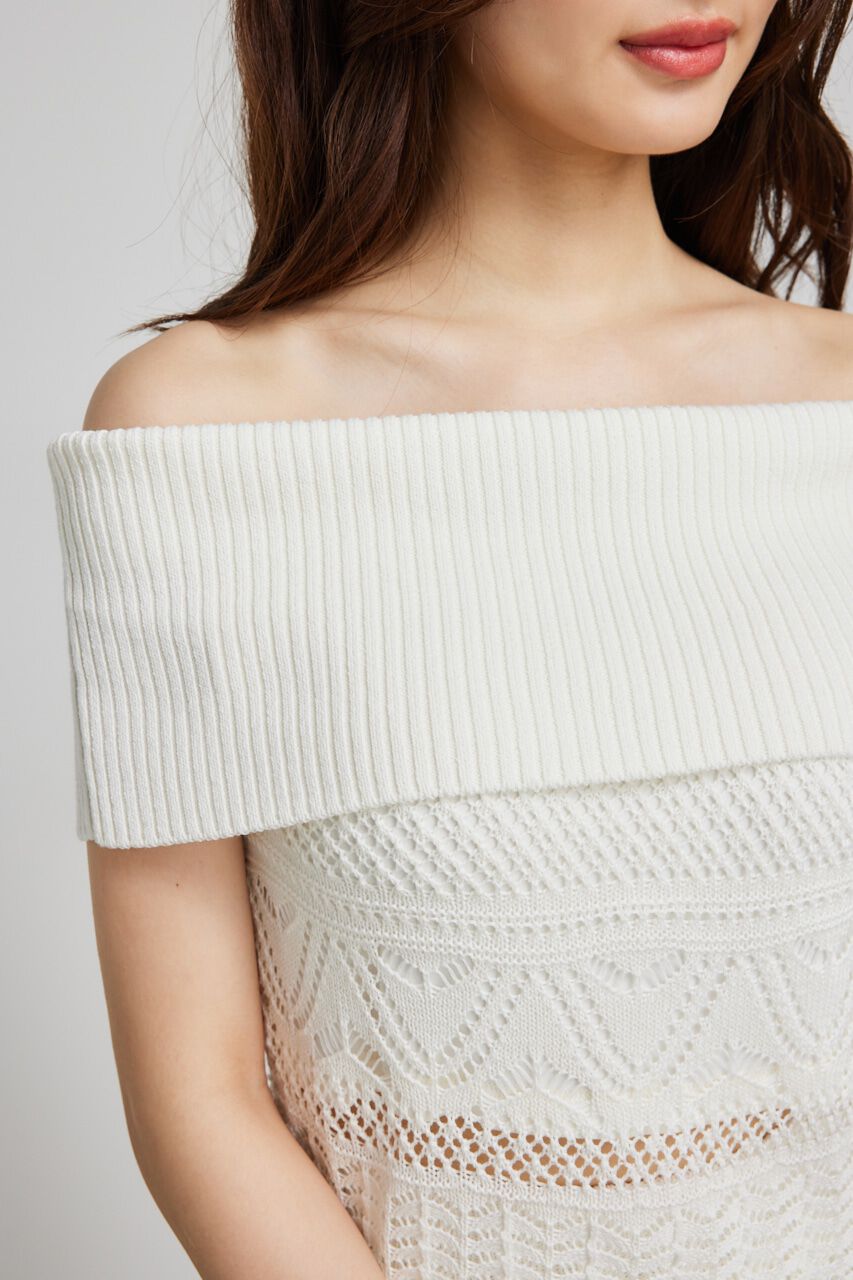 rienda「2WAYクロシェオフショルニットトップス」|ニット・セーター|