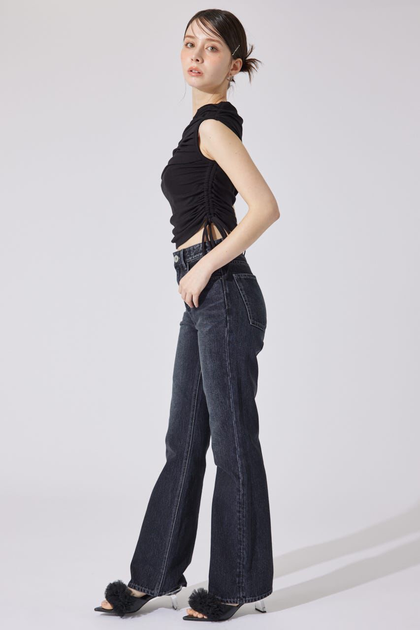 rienda「Shapely Makeジャストウエストデニムパンツ」|デニム|