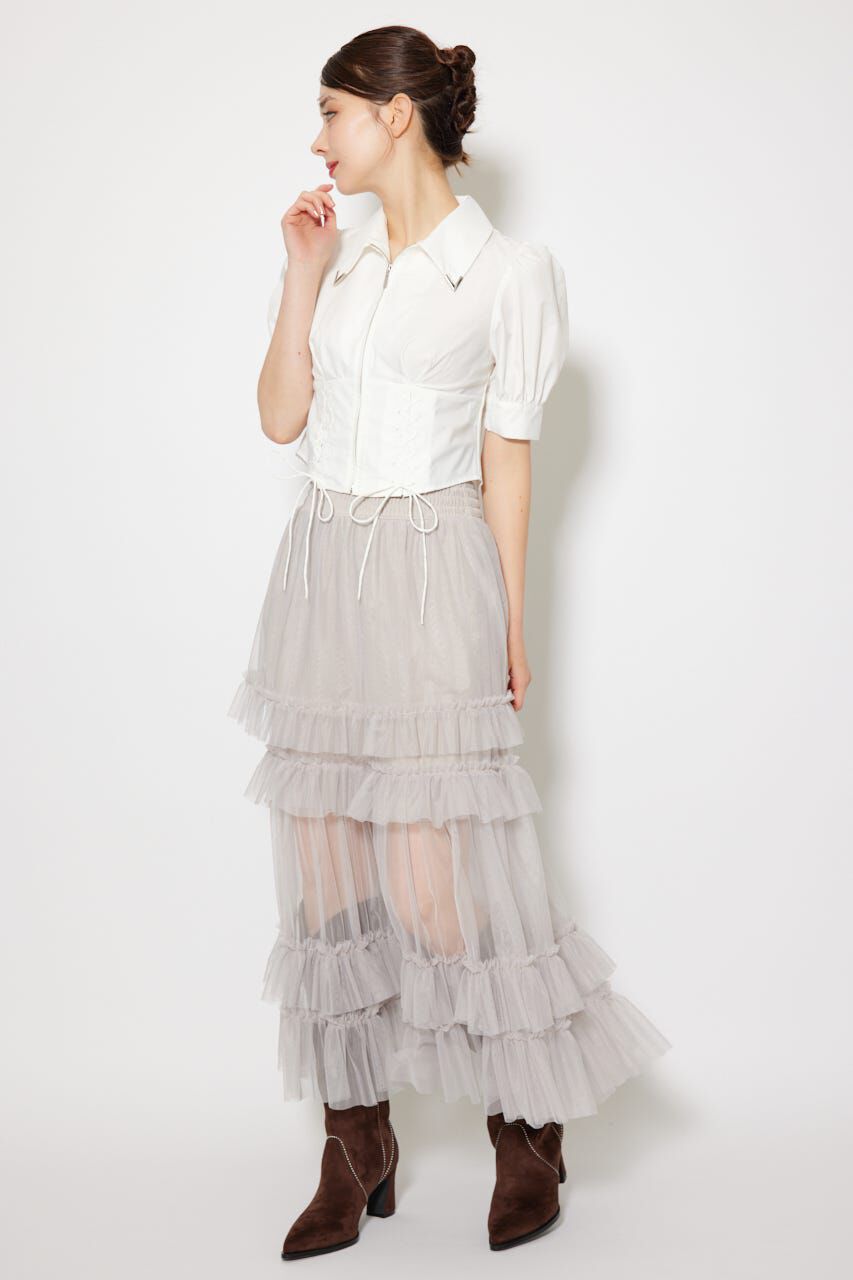 rienda「シアーチュールシャーリングハイウエストスカート」|スカート|