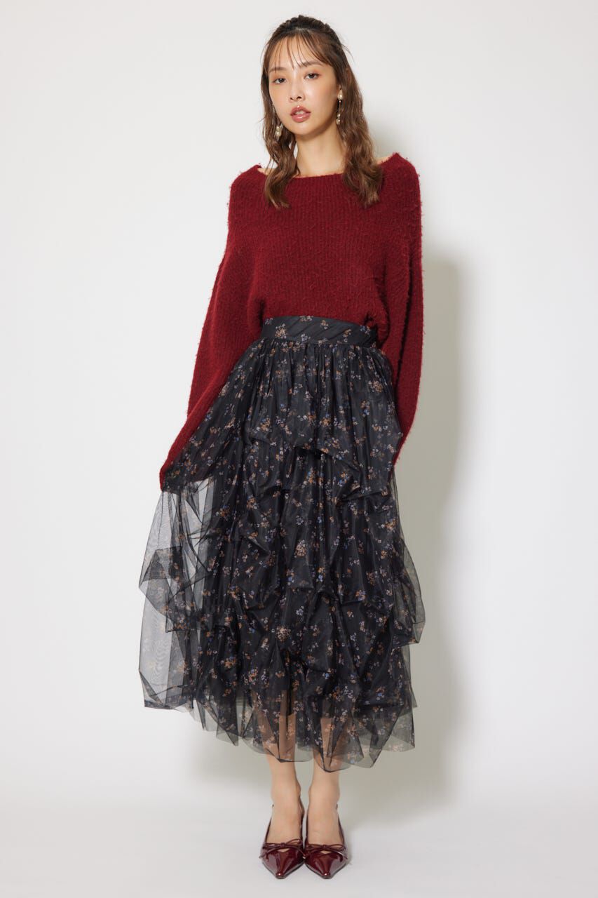 rienda「ランダムタックチュールスカート」|スカート|