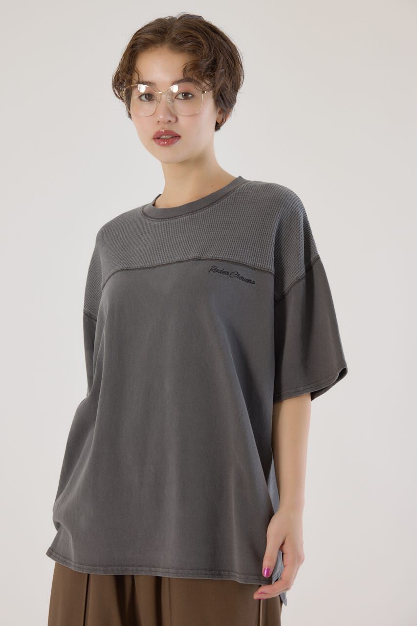 RODEO CROWNS「ワッフルコンビカットトップス」|Tシャツ・カットソー|BLK