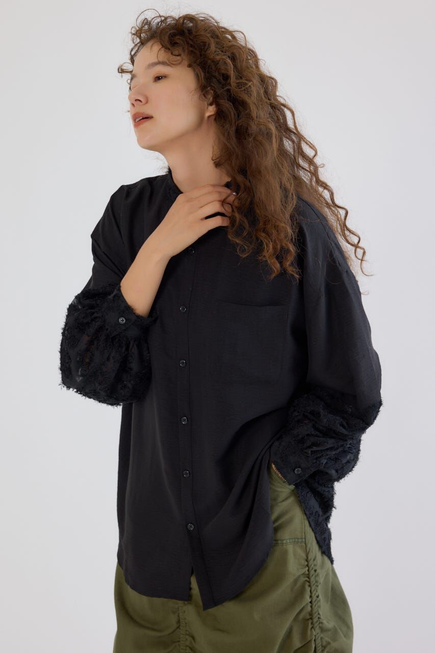 RODEO CROWNS「フリンジジャガード切替シャツ」|シャツ・ブラウス|