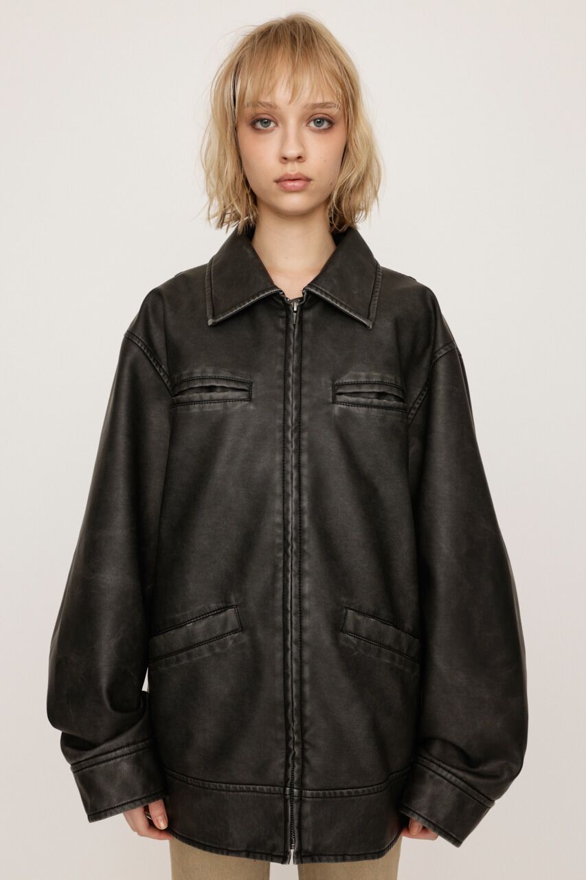 SLY「VINTAGE BOXY F／LEATHER ジャケット」|その他|