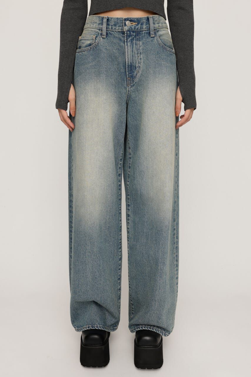 SLY「LAYERED STRAIGHT DENIM パンツ」|デニム|