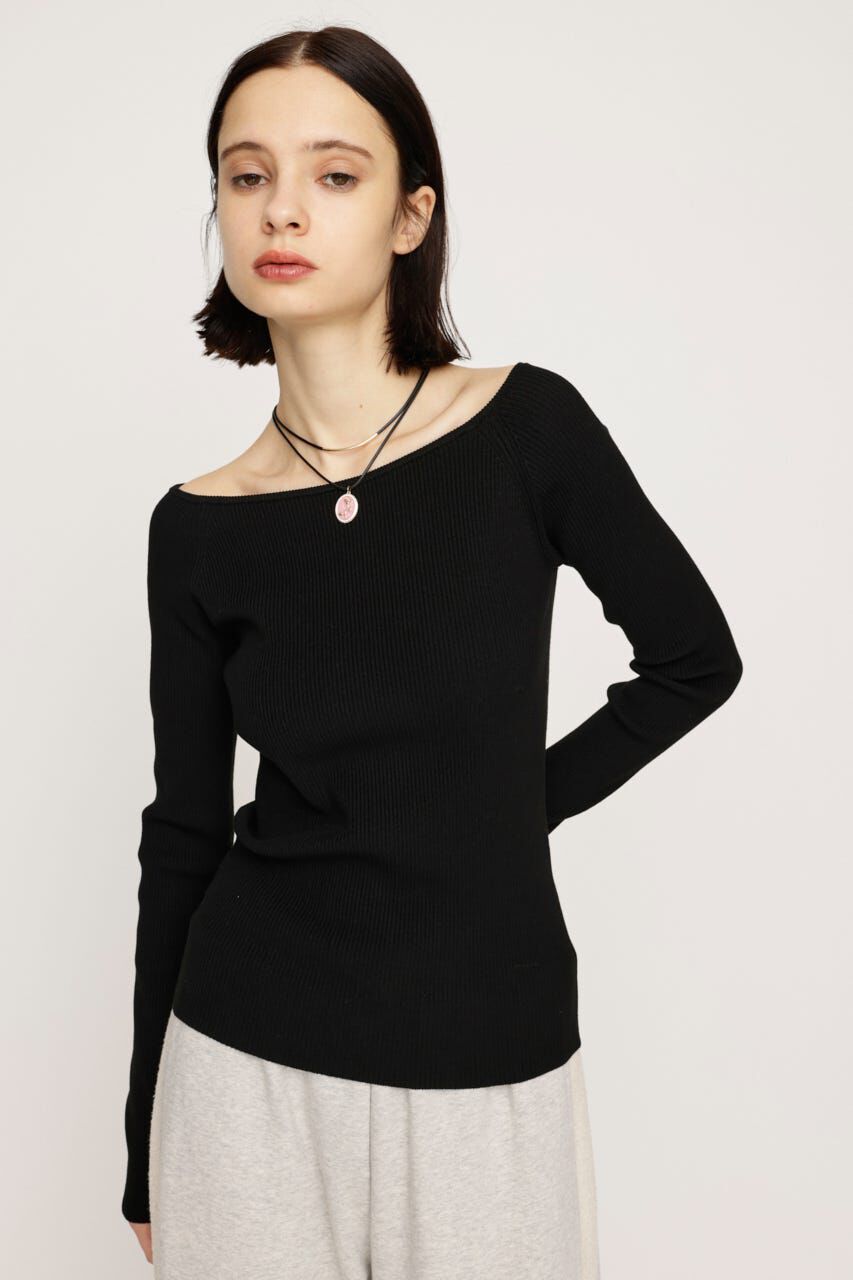SLY「HG OFFSHOULDER トップス」|ニット・セーター|BLK