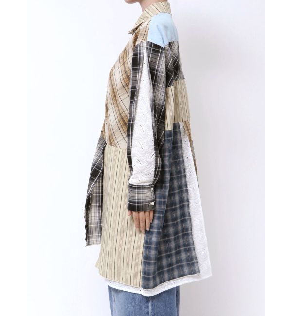 Ungrid「ビッグシルエットリメイクチェックシャツ」|シャツ・ブラウス|