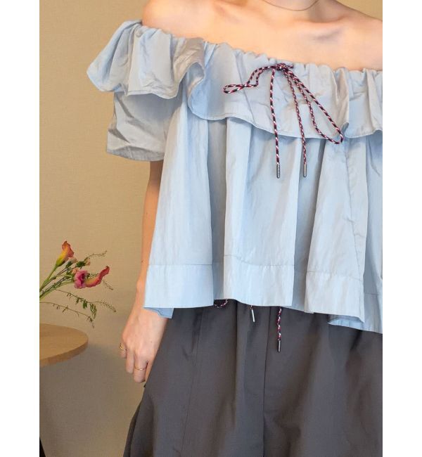 LAGUNAMOON「【FILA別注】フリルオフショルブラウス」|シャツ・ブラウス|