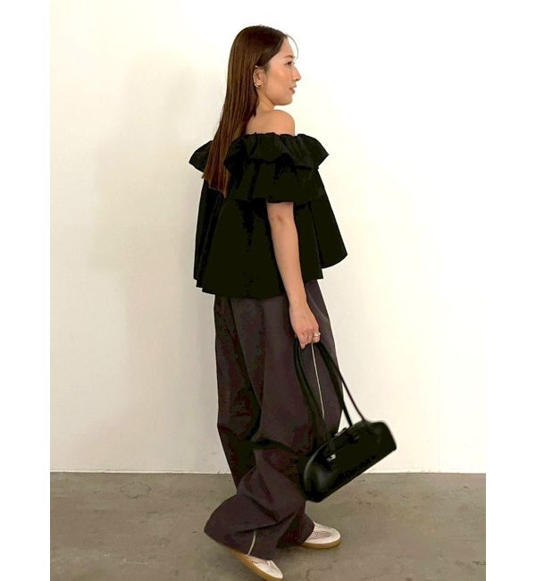 LAGUNAMOON「【FILA別注】フリルオフショルブラウス」|シャツ・ブラウス|