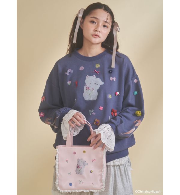 merry jenny「New Wave Sugar cat square bag」|トートバッグ|ピンク