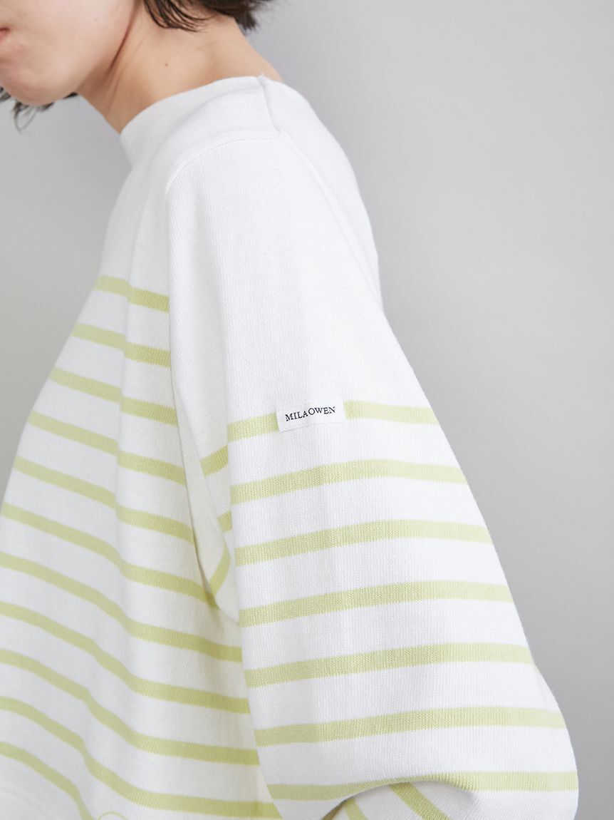 Mila Owen「ボートネック短丈パネルボーダー」|Tシャツ・カットソー|