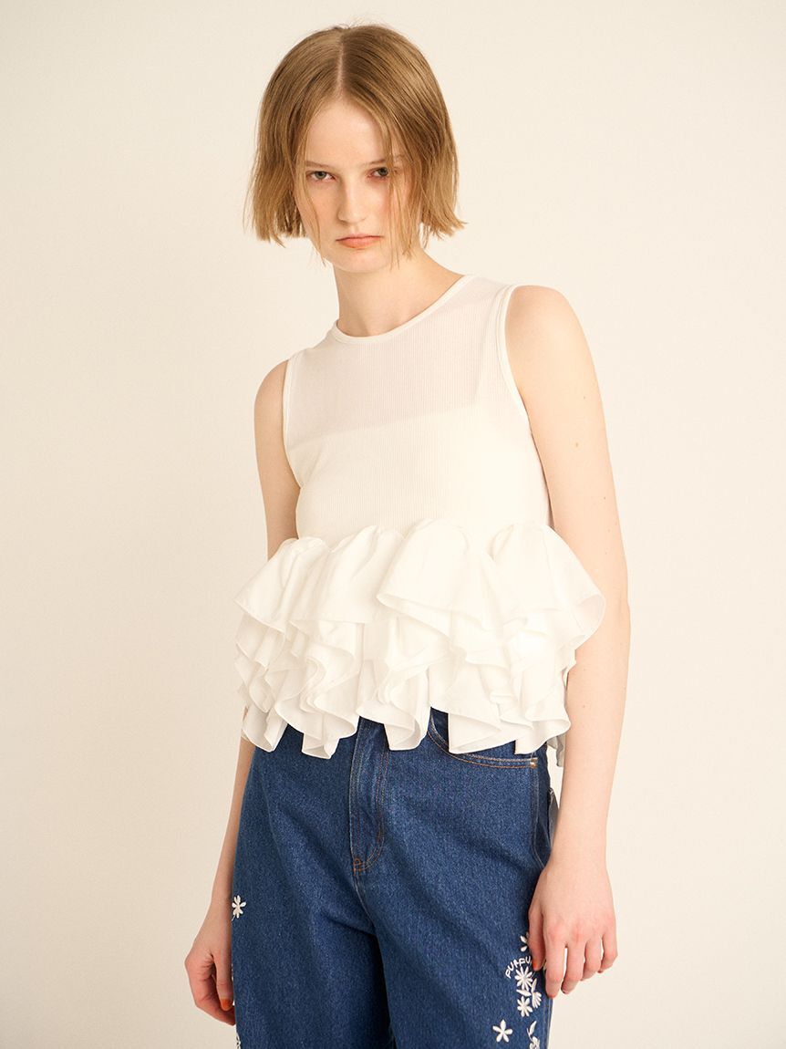 FURFUR「ペプラムカットトップス」|Tシャツ・カットソー|WHT