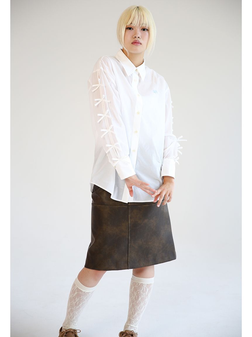 FURFUR「リボンスリーブシアーシャツ」|シャツ・ブラウス|