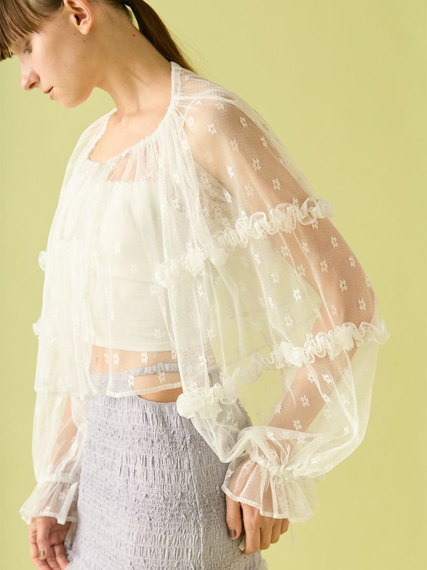 FURFUR「チュールフリルボレロ」|カーディガン|