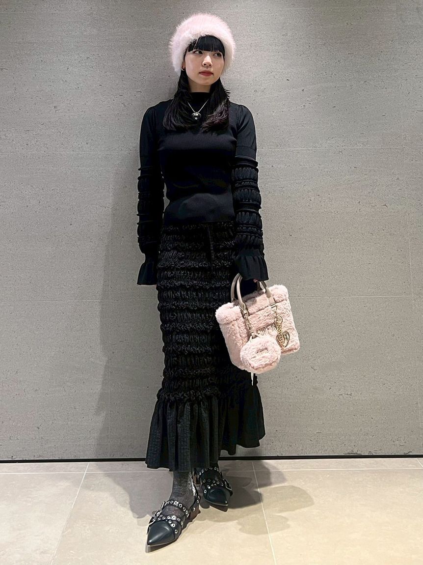 FURFUR「イレギュラーリブスリーブニットトップス」|ニット・セーター|