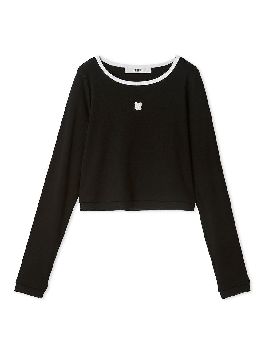 FURFUR「ロゴ刺繍テレコトップス」|Tシャツ・カットソー|BLK