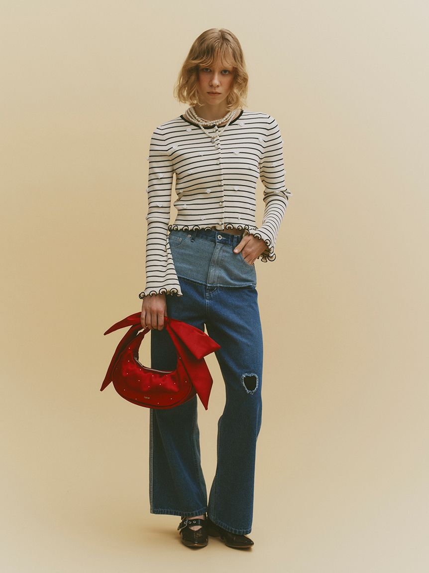 FURFUR「プティフラワーボーダーカーディガン」|カーディガン|