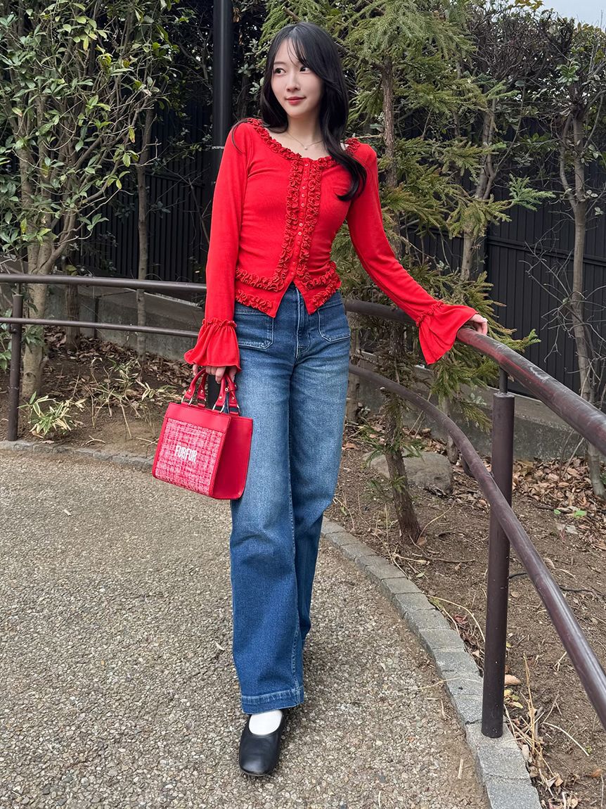 FURFUR「【WEB限定カラー】フリルカーディガン」|カーディガン|