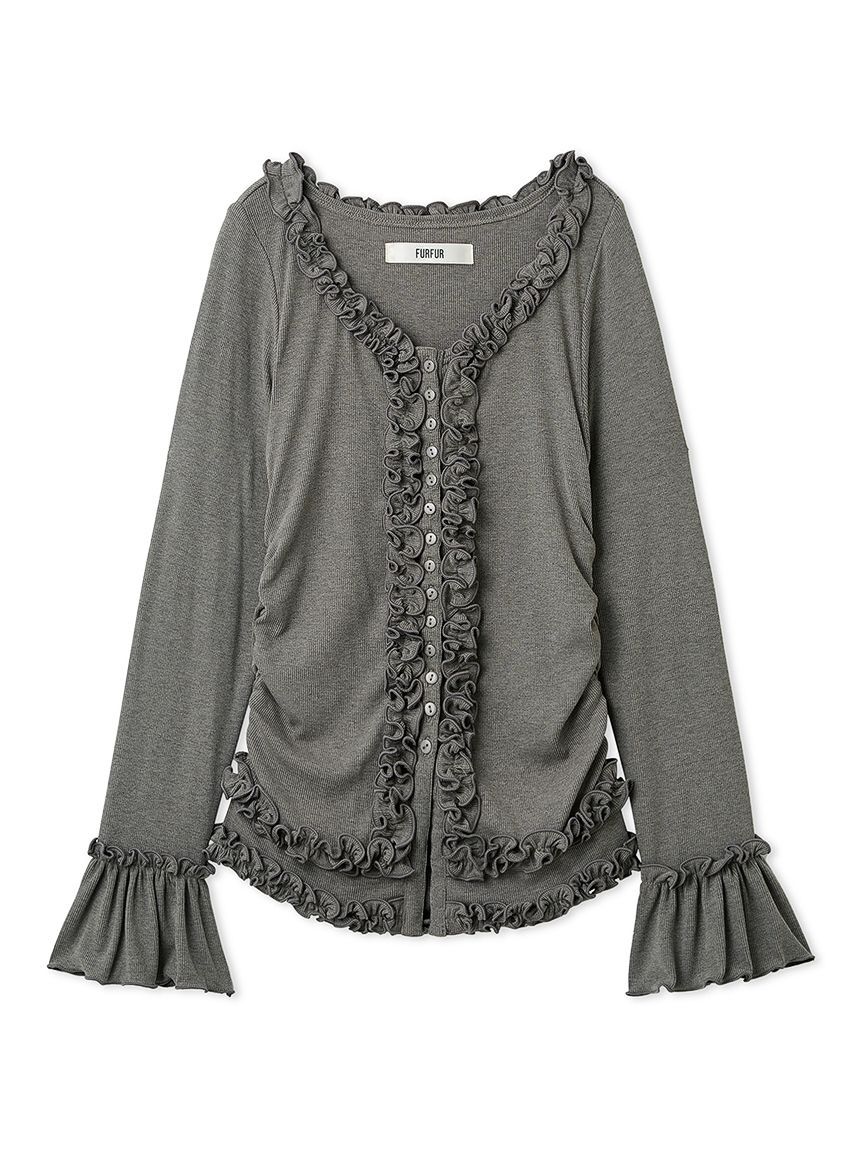 FURFUR「【WEB限定カラー】フリルカーディガン」|カーディガン|