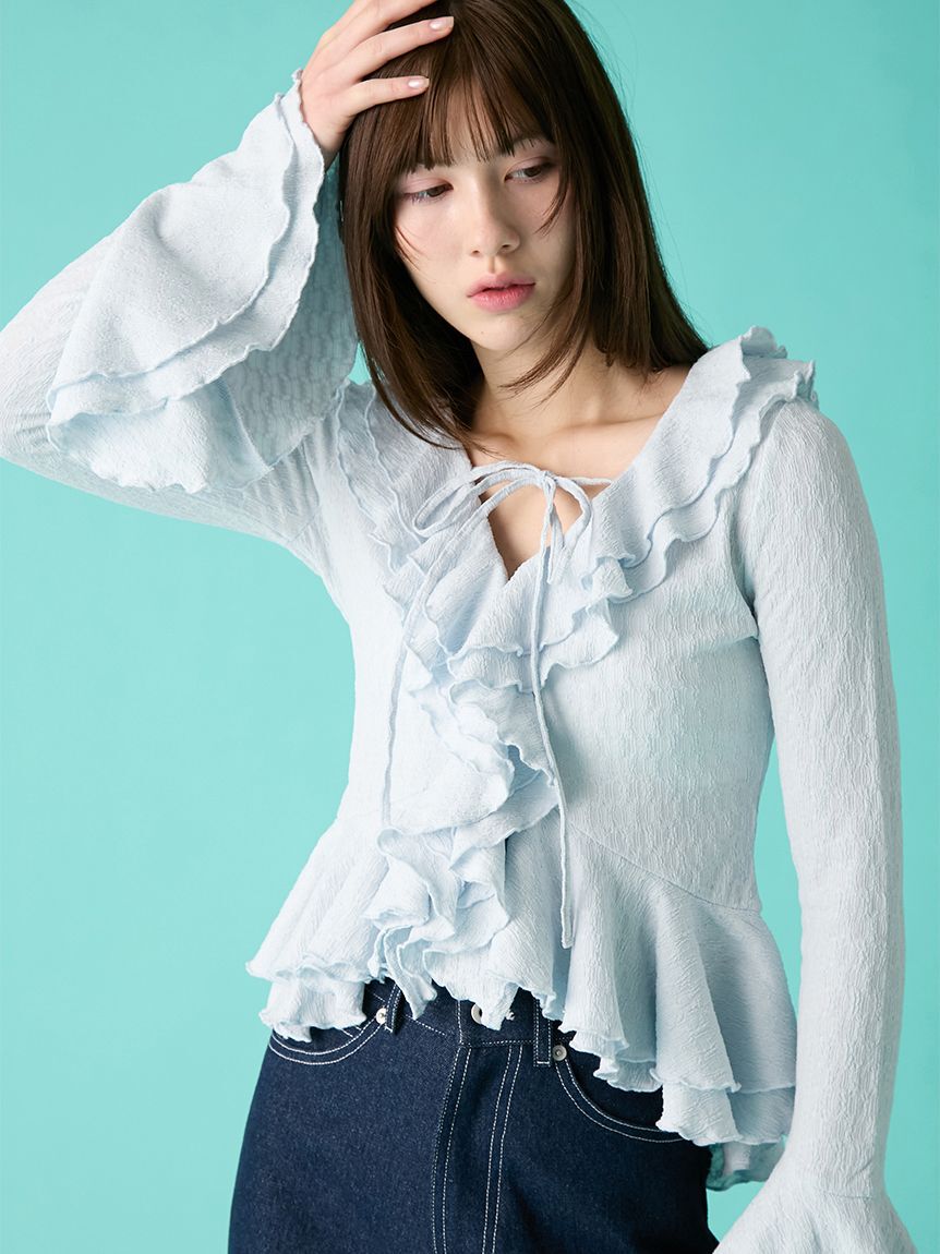 FURFUR「ラッフルフリルプルオーバー」|シャツ・ブラウス|