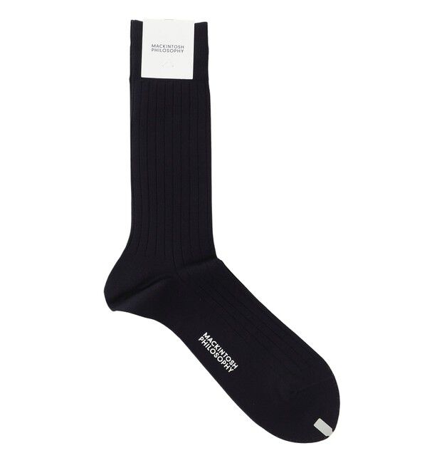 MACKINTOSH PHILOSOPHY「リブストライプ ビジネスソックス」|ソックス|ネイビー