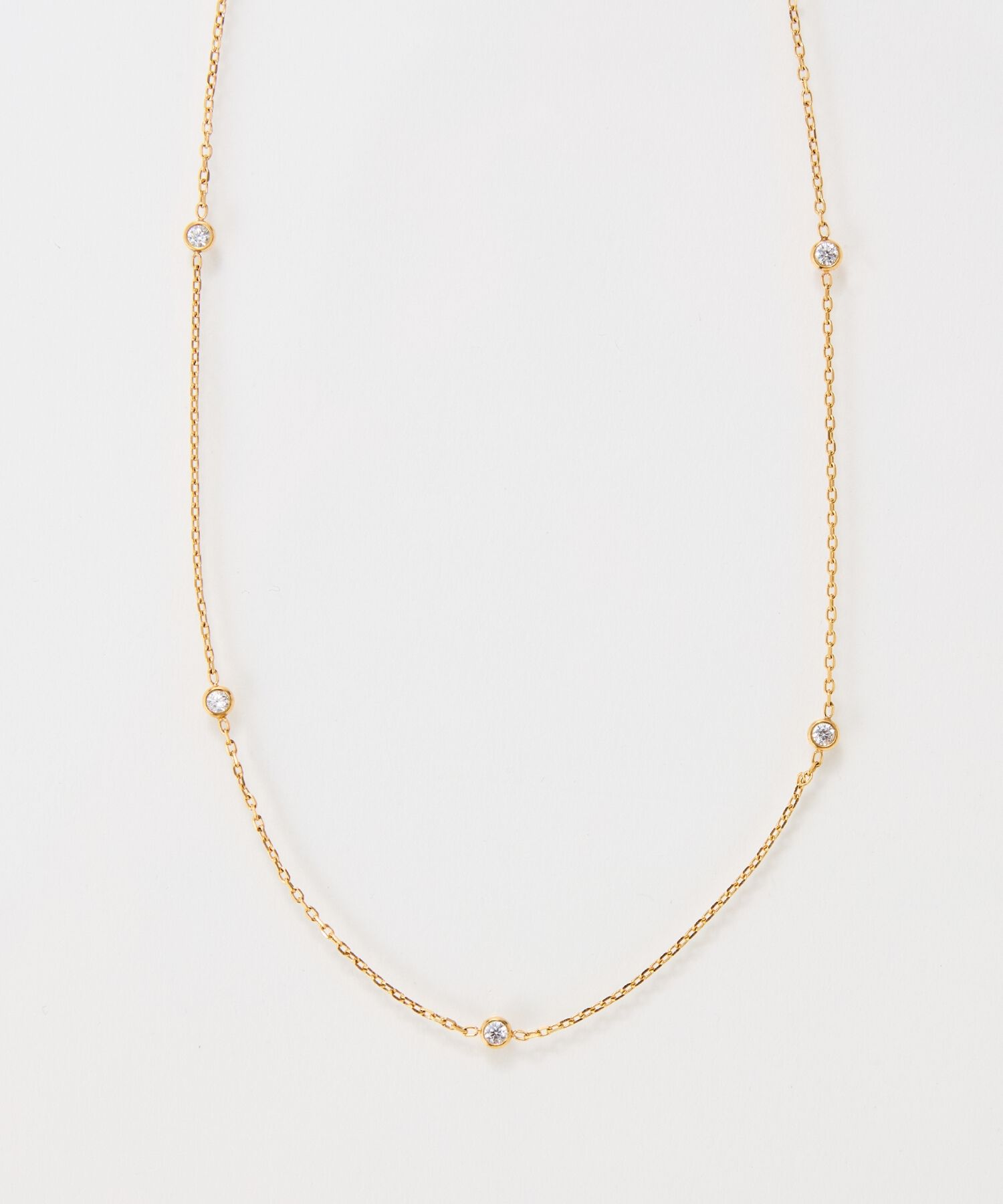 Phoebe「【金属アレルギー対応】ステーションビジューチョーカー/サージカルステンレス/38cm～43cm」|ネックレス|