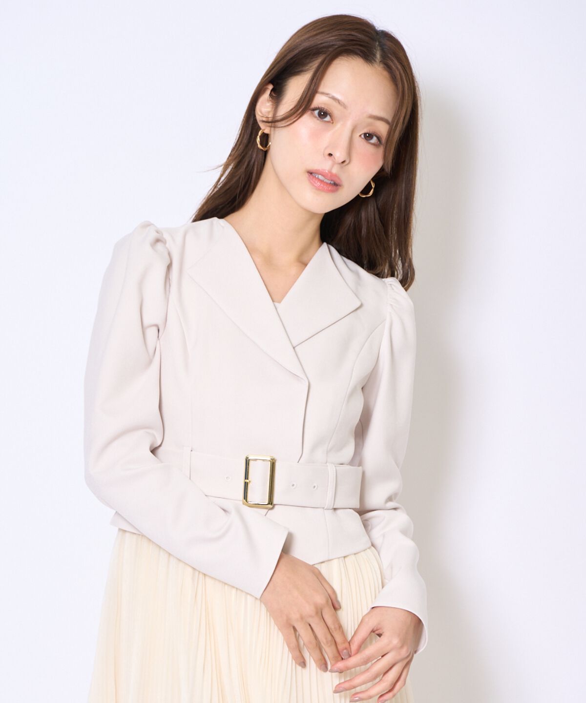 アンドクチュール「プリーツレイヤードワンピース」|ワンピース|